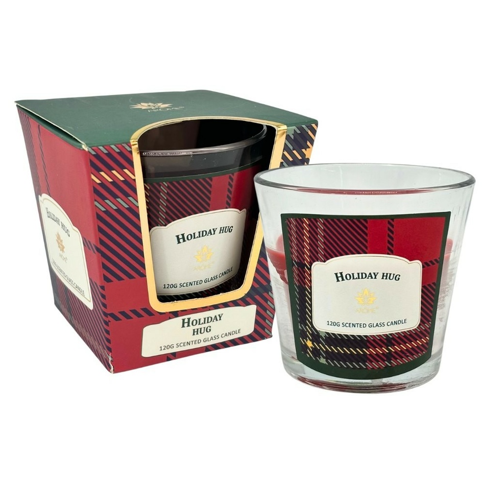 Świeca zapachowa w szklanym słoiku, Holiday Hug, 120 g