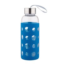 Пляшка для води Altom Скляна в силіконовому чохлі425 мл, темно-синя