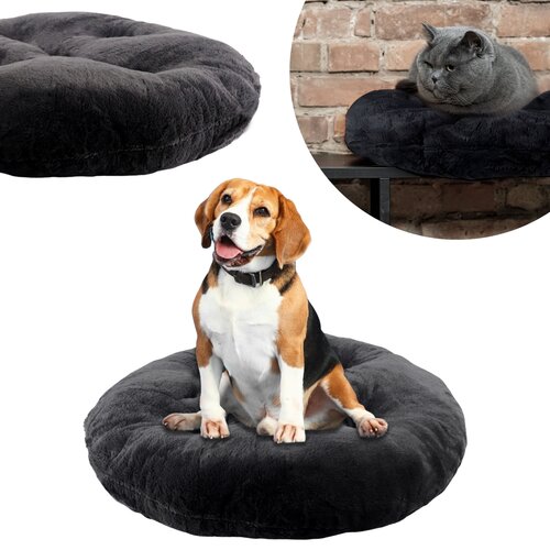 Domarex Pasja postelja IVY PLUSH črna, premer 65cm
