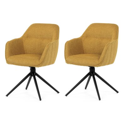 Set de scaune de sufragerie cu mecanism deîntoarcere HC-536 YEL2, 2 buc.