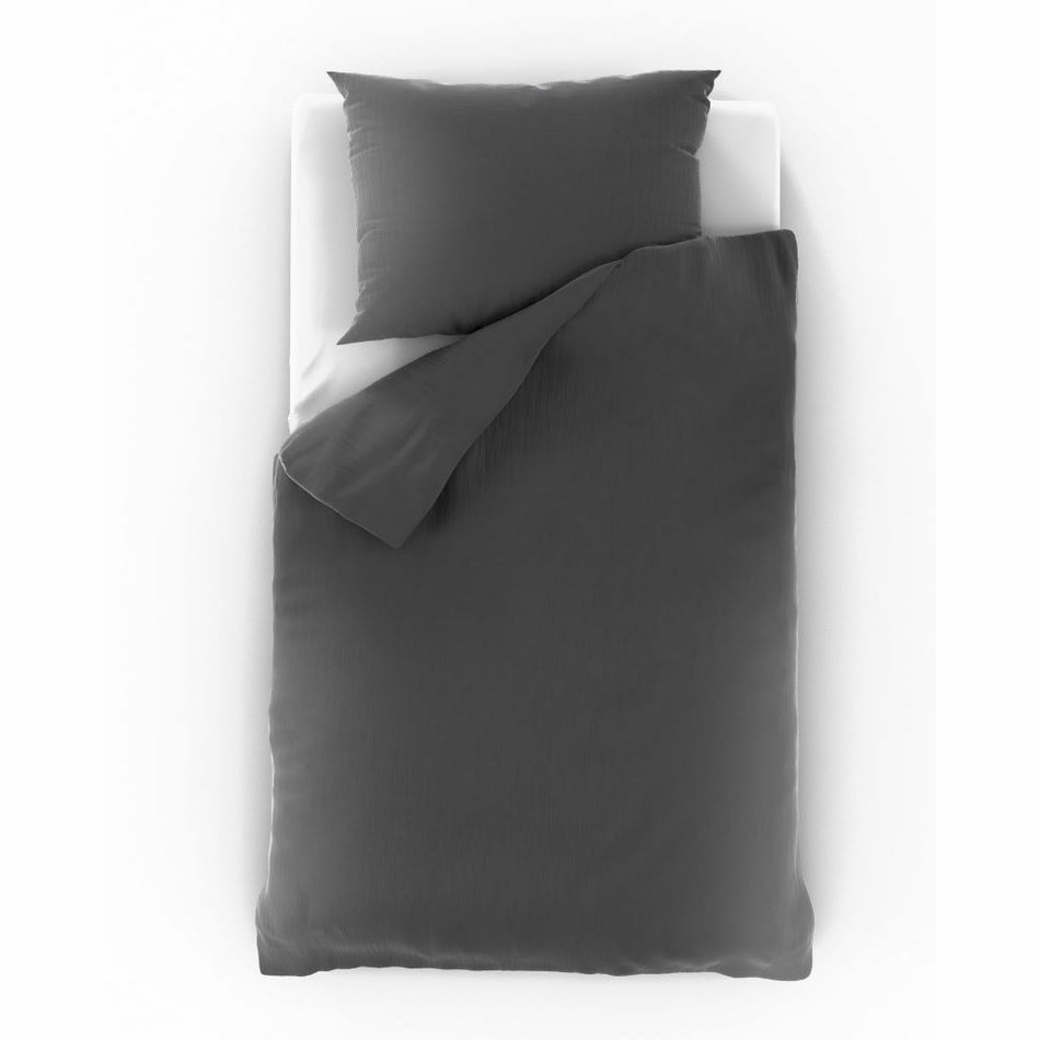Kvalitex Muslin ágyneműhuzat sötétszürke, 140 x 220 cm, 70 x 90 cm, sötétszürke, 140 x 220 cm, 70 x 90 cm termék 2. képe