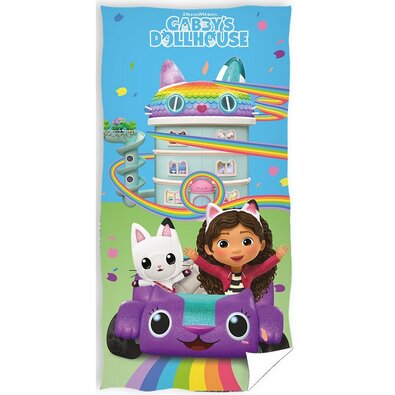 Badetuch für Kinder Gabby's Dollhouse DJ's Glow Ride", 70 x 140 cm