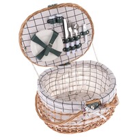 Coș de picnic din răchită pentru 2 persoane, 42 x34 x 25 cm, 2,75 kg