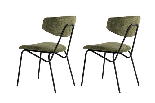 Set de scaune de sufragerie Nancy Green and Black,2 buc.