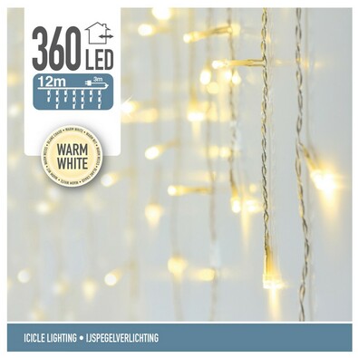 Svetelná vianočná reťaz Icicle teplá biela, 360 LED