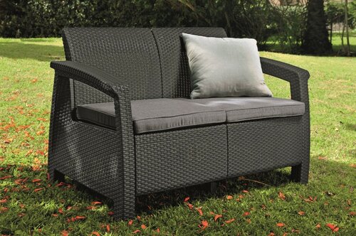 Keter Gartensofa Corfu 128 x 70 x 79 cm, graphit