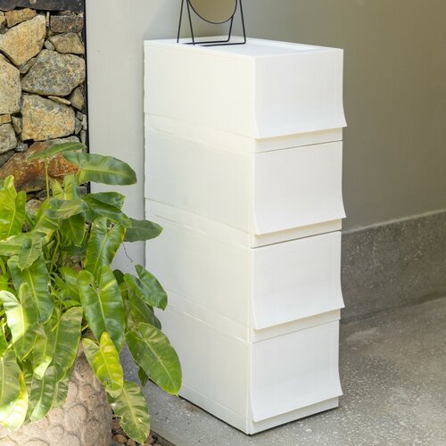 Modulare Aufbewahrungsbox Wave Junior Snow mit Rollen, 43,4 x 27,2 x 22 cm