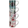 Set de 4 căni Winter, 265 ml, porțelan