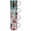 Winter4 db-os bögre készlet, 265 ml,porcelán