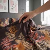 Kvalitex Satin-Bettwäsche Luxury Collection Farne braun, 140 x 200 cm, 70 x 90 cm