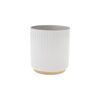 Husă ceramică pentru ghiveci cu suport din bambus,12 x 12 x 13 cm