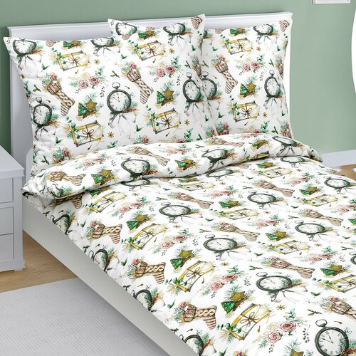 Bellatex Бавовняна постільна білизна Різдвяний час, 140 x 200 см, 70 x 90 см