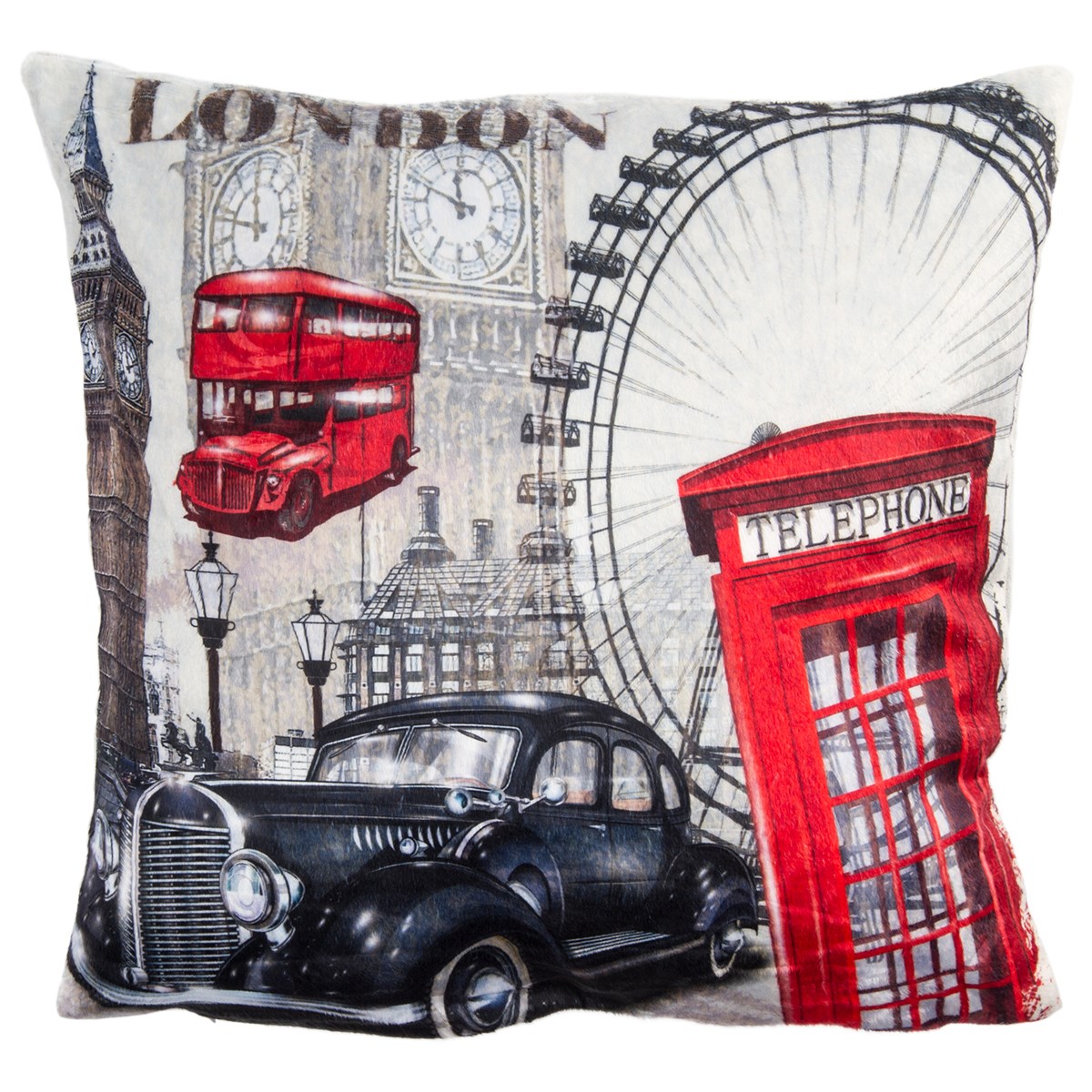 Trade Concept Obliečka na vankúšik mikroplyš Londýn, 40 x 40 cm