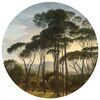 Imagine de fundal foto circulară Copaci vechi 125x 125 cm, 2 părți
