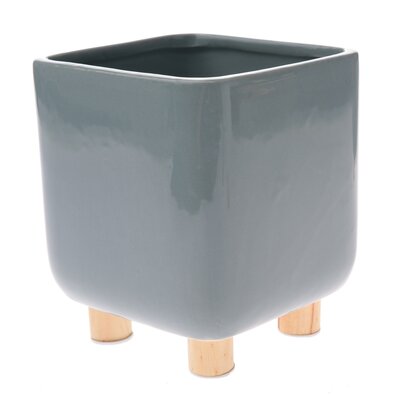 Керамічне кашпо для квіткового горщика Roland зелений, 14,2 x 16,6 см