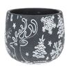 Beton virágcserép burkolat Winter deer, 16,5 x13,5 cm
