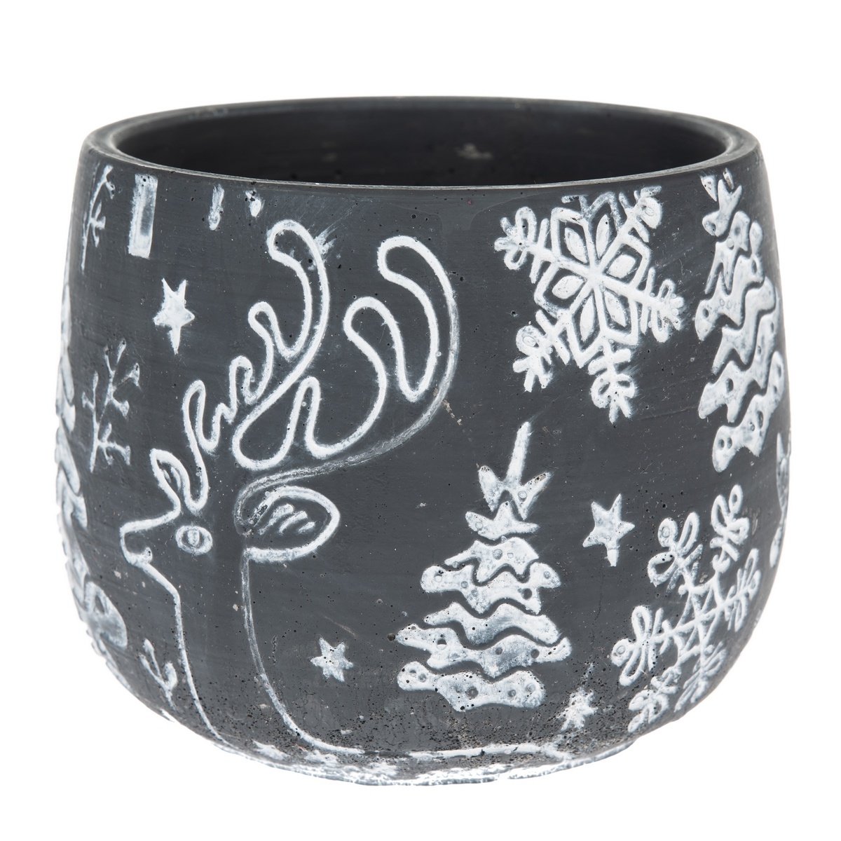 Betonowa donica Winter deer, 16,5 x 13,5 cm
