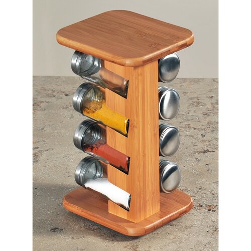 Kesper 58099 Stojak na przyprawy z 8 pojemniczkami, 13 x 25,5 x 15 cm