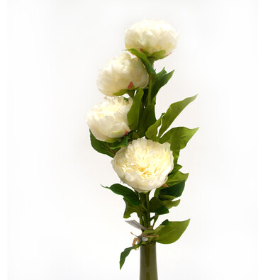 Umelá kvetina pivonka biela 4 ks