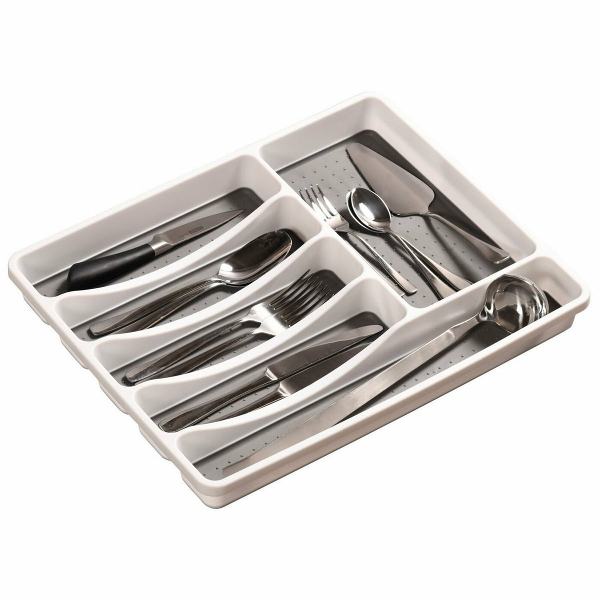 Kesper 30092 Organizer plastikowy 5 przegródek, biały, 41 x 33,5 x 4,5 cm