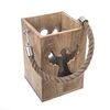 Suport suspendat pentru lumânări InDecor din lemn de mango Angel, 13,5 x 13,5 x 20 cm