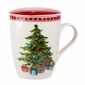 Altom Kubek porcelanowy z pokrywką i sitkiem Christmas tree, 300 ml