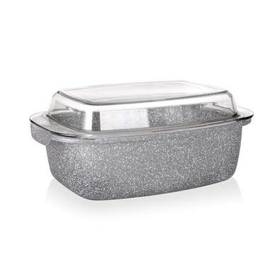 Banquet Pekač z neprijemljivo površino Granite32,5 x 21 x 11 cm, 5,7 l, s steklenim pokrovom