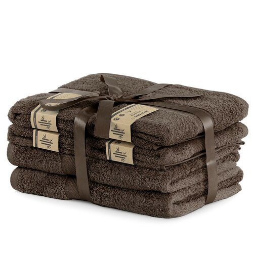 DecoKing Set Handtücher und Badetücher Bamby braun, 4 Stück 50 x 100 cm, 2 Stück 70 x 140 cm