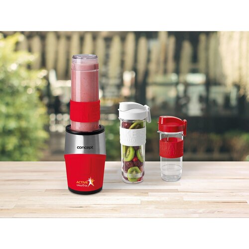 Concept SM3386 smoothie maker Active smoothie 500 W + fľaše 2x 570 ml + 400 ml, červená