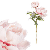Bujor artificial, 2 flori, roz