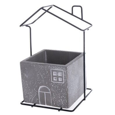 Betonski lonec za cvetlice House siva, 14,5 x 20 x12 cm