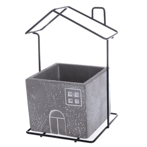 Capac pentru oale din beton House gri, 14,5 x 20x 12 cm