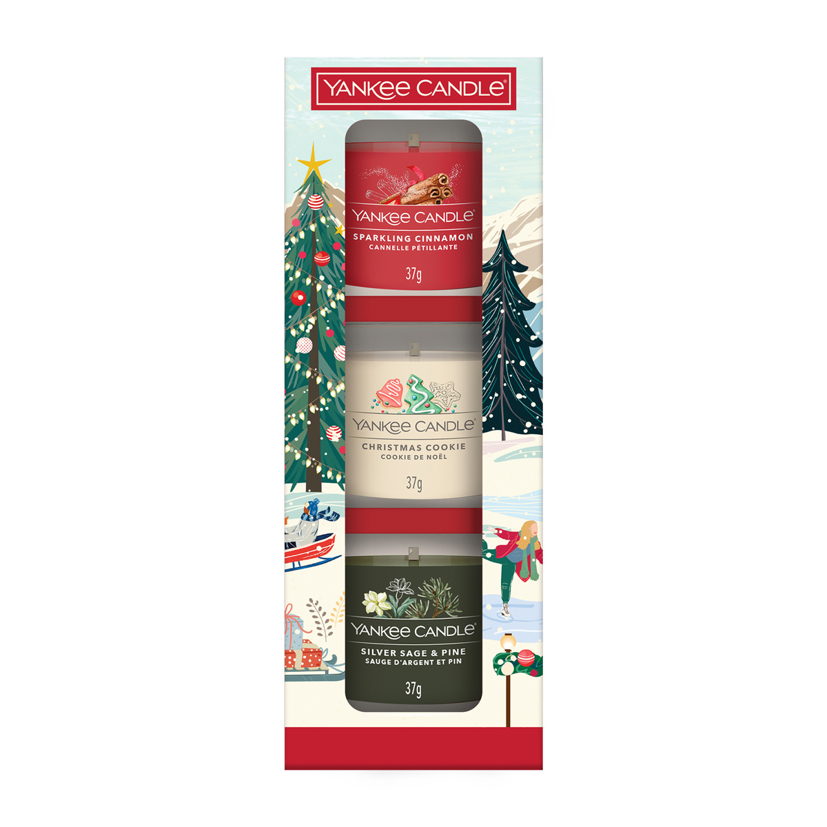 Yankee Candle Zestaw upominkowy 3 szklanych świeczek wotywnych Christmas Classics 2025
