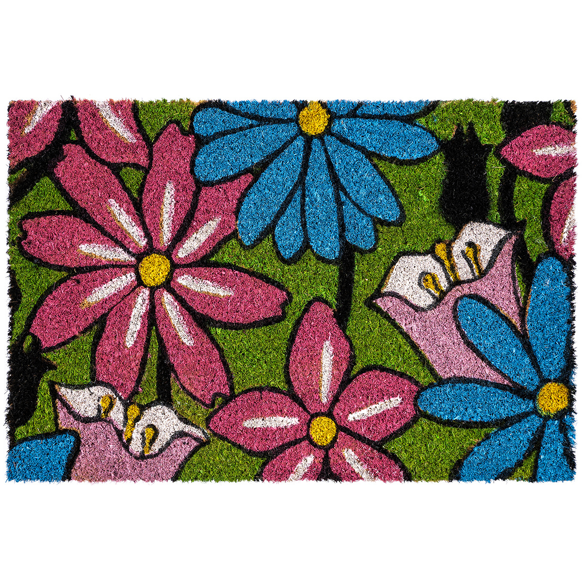 Trade Concept Kokosová rohožka Kvetiny farebná 3, 40 x 60 cm