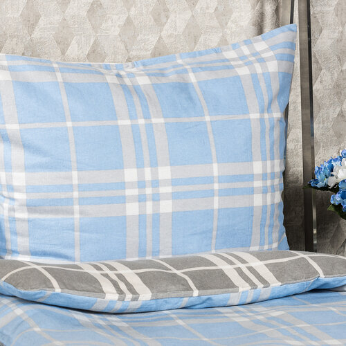 Lenjerie de pat bumbac flanel 4Home, Cub albastru, 140 x 200 cm, 70 x 90 cm