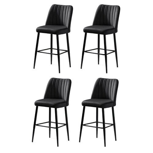 Sada barových židlí Vento Anthracite and Black, 4 ks