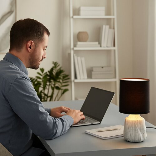 Rabalux 74066 stolní lampa Nalisa, válcovitá, černá