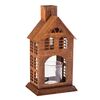 Sfeșnic metalic cu sticlă Rustic, 11 x 25 x 11 cm