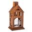 Sfeșnic metalic cu sticlă Rustic, 11 x 25 x 11 cm