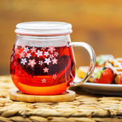 Cană din sticlă 4Home Sakura Hot&Cool cu infuzor 400 ml