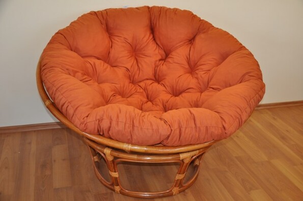 Rattanowy fotel bujany papasan koniakowy