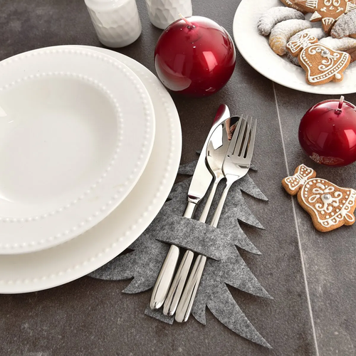 Orion Pungă pentru tacâmuri Stromek gri, 18 x 18cm, set de 2 bucăți