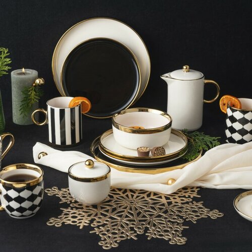 Altom Talerz porcelanowy Palazzo 26 cm,  czarny