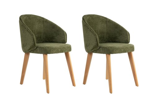 Set de scaune de sufragerie Bentley Green andLight Oak, 2 buc.