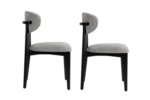 Zestaw krzeseł do jadalni Lionte Grey and Black, 2 szt.