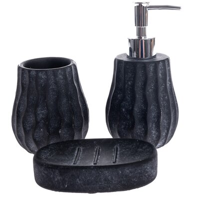 Douche cement fürdőszobai készlet3 db, fekete