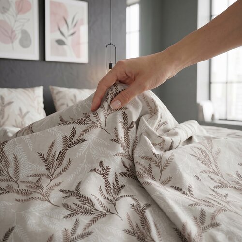 Kvalitex Satin-Bettwäsche Luxury Collection Oksia Beige, 140 x 200 cm, 70 x 90 cm