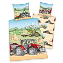 Detské bavlnené obliečky Traktor, 140 x 200 cm, 70 x 90 cm