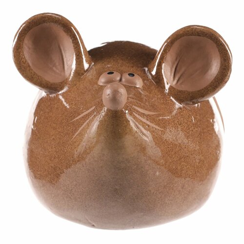 Dekoracja ceramiczna Mysz, 17 x 14 x 14 cm,brązowa