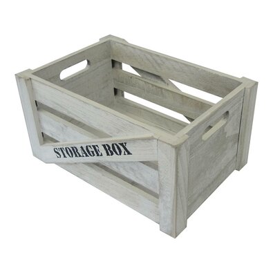 Dřevěná úložná krabice Storage box šedá, 26 x 14 x 16 cm